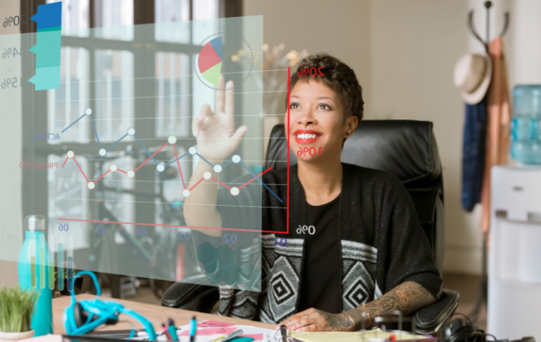 woman reviewing business numbers